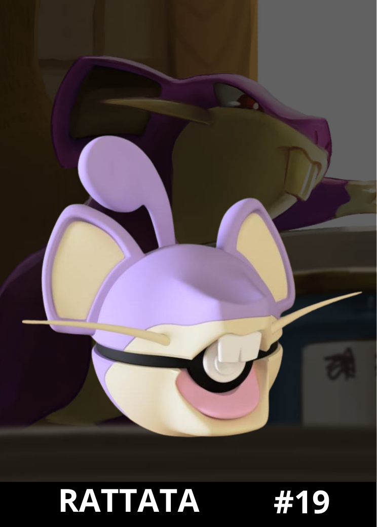 Pokéball de Rattata impresa en 3D - Pokeremmicias