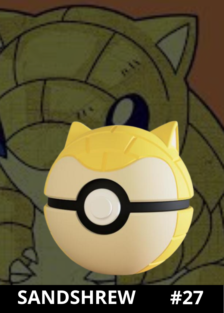 Pokéball de Sandshrew impresa en 3D - Pokeremmicias