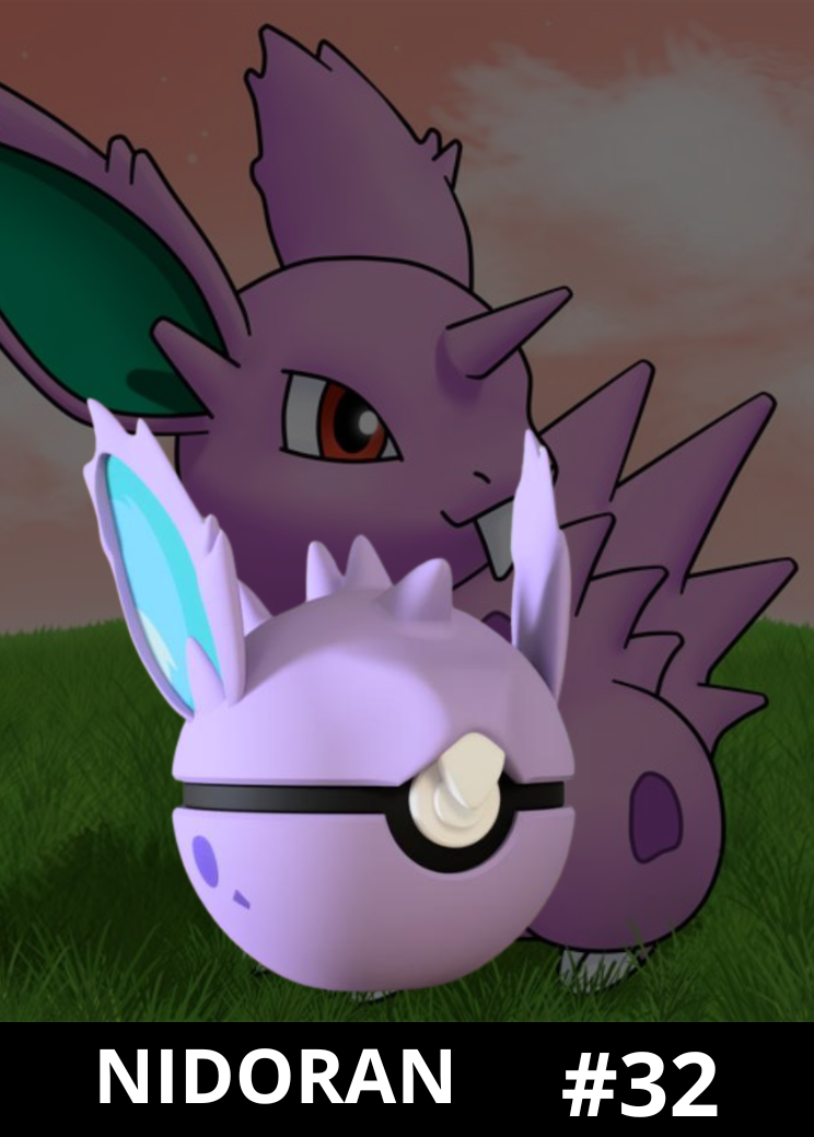 Pokéball de Nidoran macho impresa en 3D - Pokeremmicias