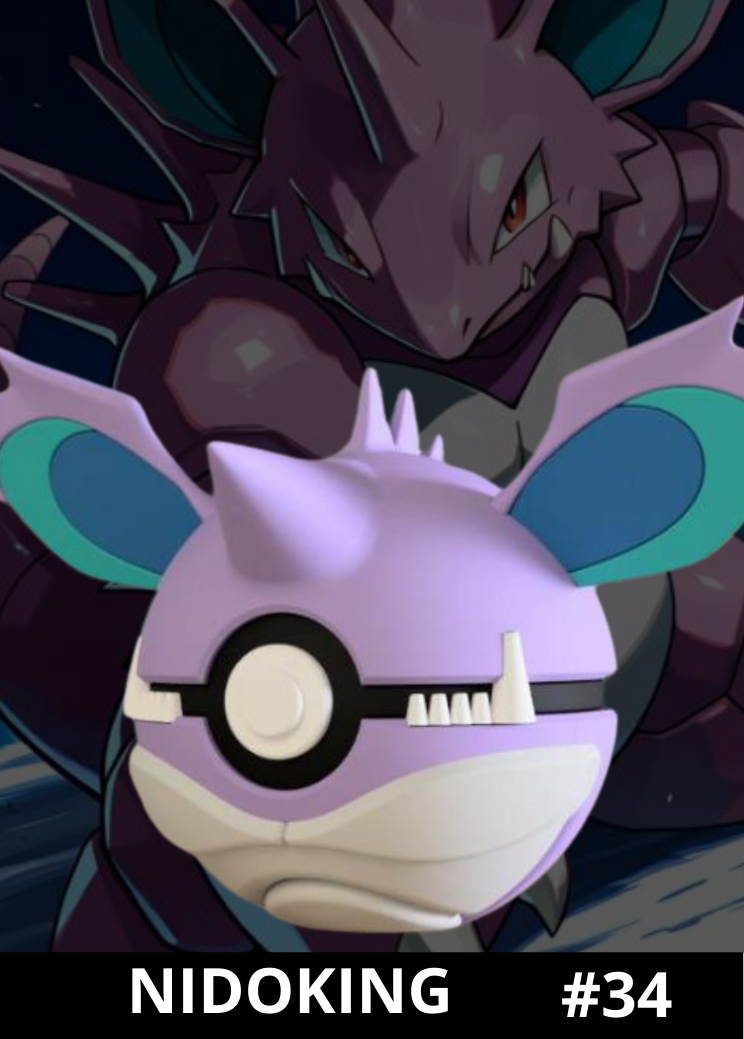 Pokéball de Nidoking impresa en 3D - Pokeremmicias