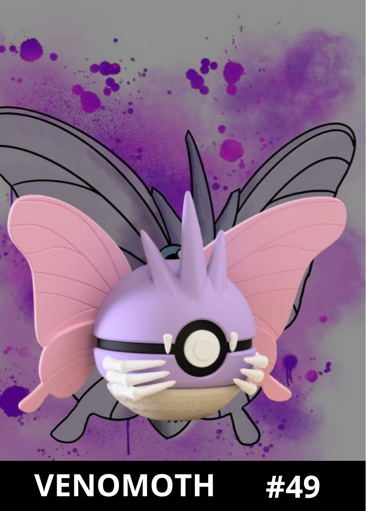 Pokéball de Venomoth impresa en 3D - Pokeremmicias